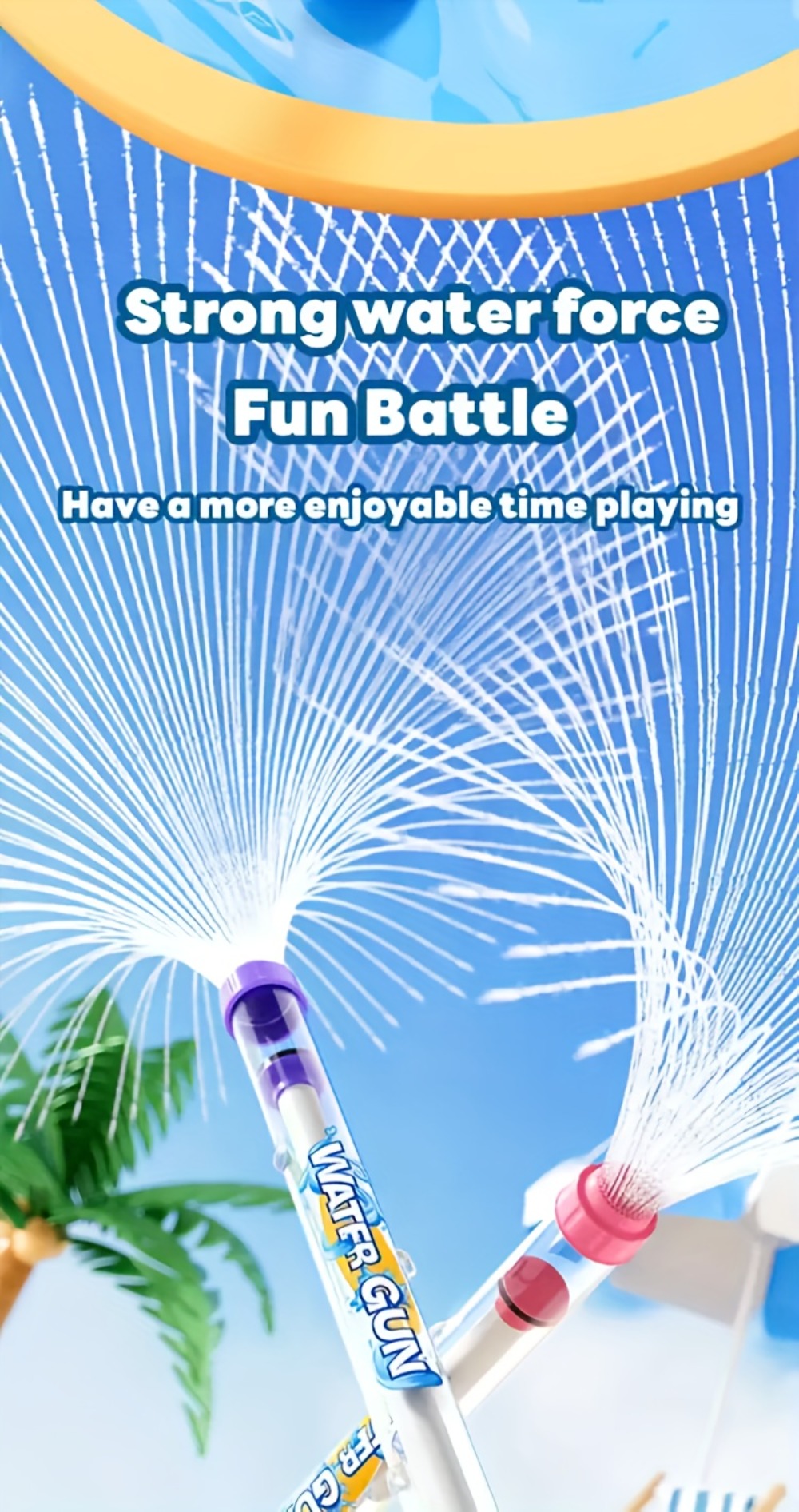 Firework-Shape Manual Water Blaster Set with Three or Six Pull-Push Wands in Blue, Purple and Pink