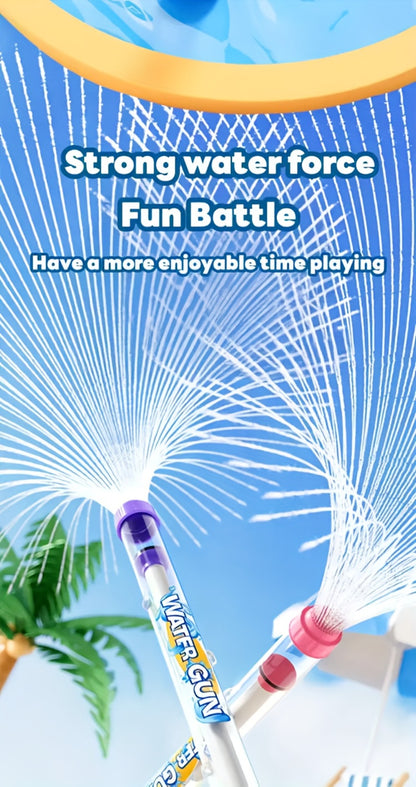 Firework-Shape Manual Water Blaster Set with Three or Six Pull-Push Wands in Blue, Purple and Pink