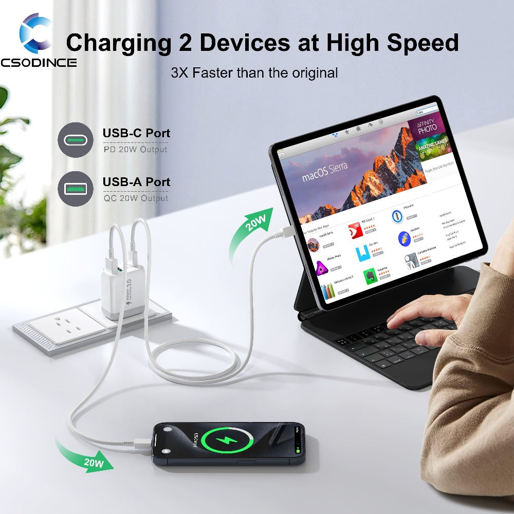 40W 4-Port USB-C Wall Charger 2-Pack PD 3.0 Fast Charging Block Cube for an Everyday Personal Care Routine