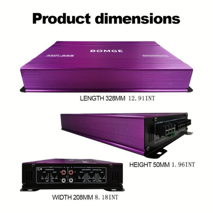 BOMGE 4-Channel Car Amplifier 2500W Max Power for Subwoofers & Speakers Full Range Class AB Vehicle Audio Amp AMP-228 AMP-268-A AMP-268-C