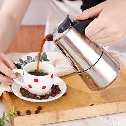 Stainless Steel Moka Pot Italian Espresso Maker – 2/4/6/9 Cup Stovetop Coffee Maker, Straight Style Moka Express for Home