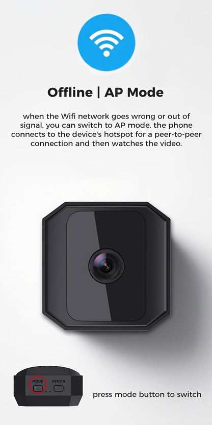 Wireless Security Camera Rechargeable Battery, No WiFi No Internet AP Hotspot, IR Night Vision, Two-Way Audio