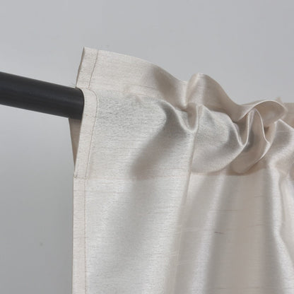 Three-Piece Faux Silk Window Curtain Set with Rod-Pocket Valance, Two 26 x 36-Inch Tiers and Eleven Colors