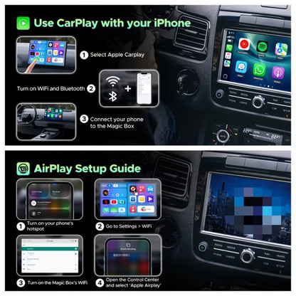 3-in-1 Wireless CarPlay Adapter Magic Media Box with Netflix YouTube TikTok Streaming & USB Port