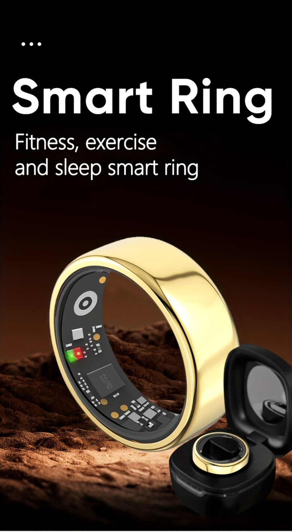 R18 Smart Ring Activity Tracker with 20+ Workout Modes – Sleep & Stress Monitor, Heart Rate, iPhone & Android Compatible, USB Charging