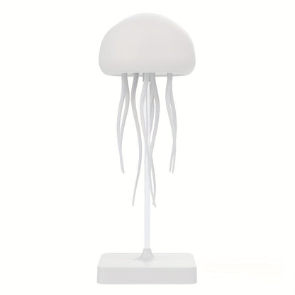 Jellyfish-Shaped Table Night Light with White Dome, Flexible Tentacles and Square Base Pictured