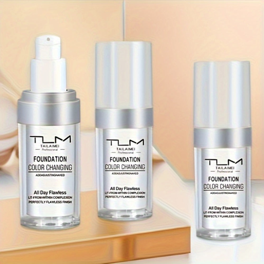 Color-Change Label Liquid Foundation Three-Bottle Set with Pump Tops and One 3pcs Checkout Option
