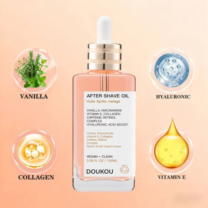 Aftershave Oil for Men Vanilla Scent – Hyaluronic Acid Collagen Vitamin E Retinol Niacinamide Caffeine