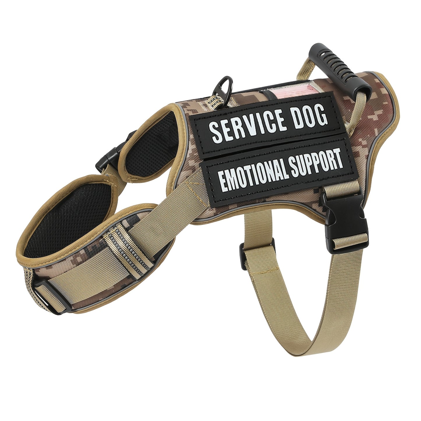 Tactical Dog Harness with MOLLE System & Control Handle Adjustable Reflective No-Pull Service Dog Vest for Walking Training