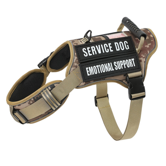 Tactical Dog Harness with MOLLE System & Control Handle Adjustable Reflective No-Pull Service Dog Vest for Walking Training