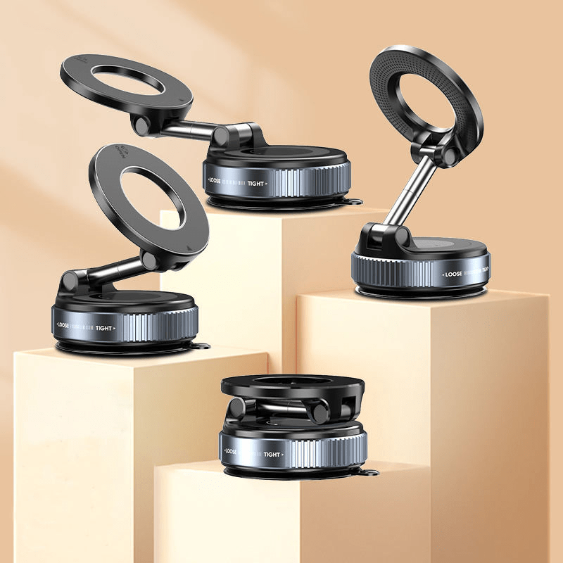 360° Rotating Magnetic Phone Holder 4-Pack – Foldable & Extendable Universal Wall Mount for Car, Bathroom