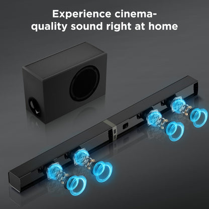 Soundbar with Subwoofer 2.1CH Home Theater Sound Bar for Smart TV, Deep Bass Wireless Bluetooth 5.0