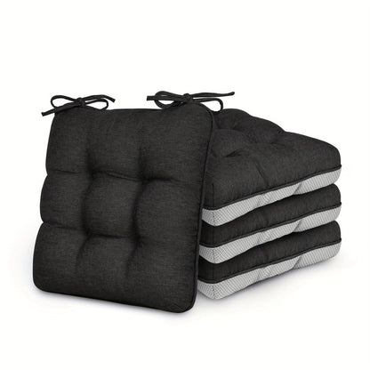 Memory Foam Chair Cushions 4/8 Pack, Non-Slip Seat Pads for Dining Chairs, Kitchen, Office & Patio – Indoor Outdoor Chair Pads M/L Size