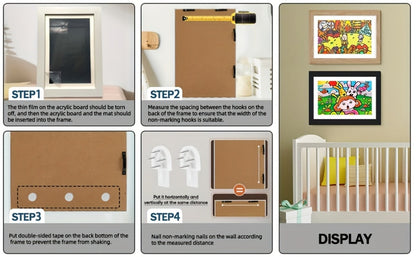 Kids Art Frame Changeable Front-Opening Display, Children Artwork Picture Frame for 8.5x11 & 10x12.5 Drawings