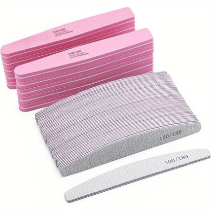 Nail Files and Buffers Professional 100 180 Grit Double-Sided Sanding Boards Reusable Polishing Blocks for Manicure Pedicure Salon Home Use