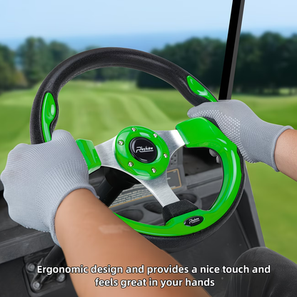 Golf Cart Steering Wheel 12.5 Inch Universal Fit – Compatible with Club Car DS Precedent Tempo, EZGO RXV TXT