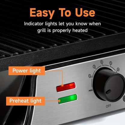 Panini Press Grill 3-in-1 Electric Indoor Grill with Non-Stick Plates - 180° Flat Grill for Entryways, Bedrooms and Living Spaces