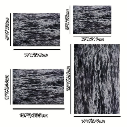 Area Rug Fluffy Faux-Fur Shag in Solid, Tie-Dye and Ombre Colors with Six available Room Sizes