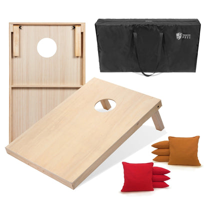 Regulation Cornhole Board Set 4x2 Solid Wood ACA Standard with 8 Bean Bags Carrying Case Tote Outdoor Yard Tailgate Party Game 13 Color