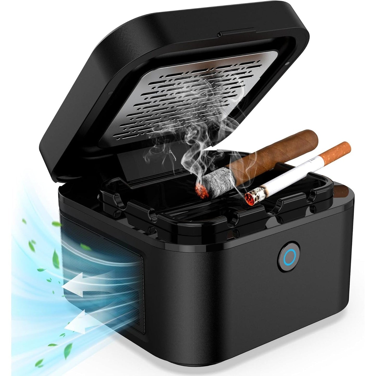 Smokeless Ashtray with HEPA Filter, USB Rechargeable Indoor Ashtray for Home Office Car, 4 Filters Included