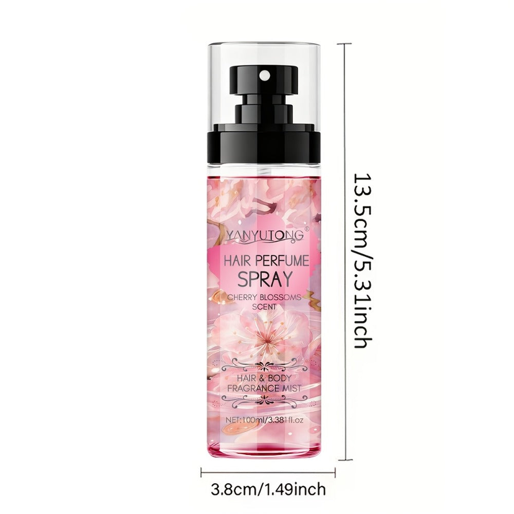 Hair Perfume Mist Cherry Blossom Scent 100ml - Fragrance Non-Greasy No-Wash Aromatic Hair for Bath Time, Home Spa and Personal Care