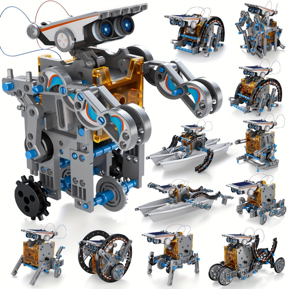 12-in-1 Solar Robot Kit for Kids Ages 8-13, Build Your Own Solar Powered Robot, STEM Engineering Building Toy