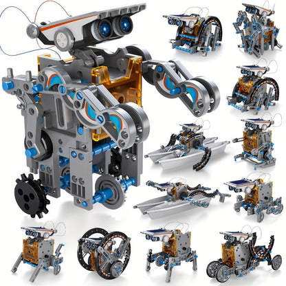 12-in-1 Solar Robot Kit for Kids Ages 8-13, Build Your Own Solar Powered Robot, STEM Engineering Building Toy