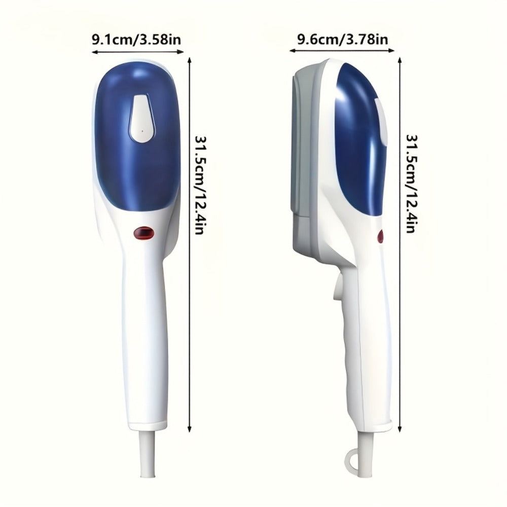 Green Handheld Garment Steamer and Dry Iron with Heated Face, Removable Brush and Filling Cup