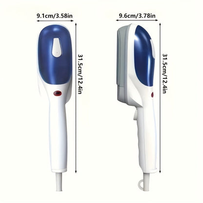 Green Handheld Garment Steamer and Dry Iron with Heated Face, Removable Brush and Filling Cup