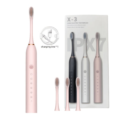 Rechargeable Electric Toothbrush with 6 Cleaning Modes & Smart Timer, USB Sonic Toothbrush for Adults