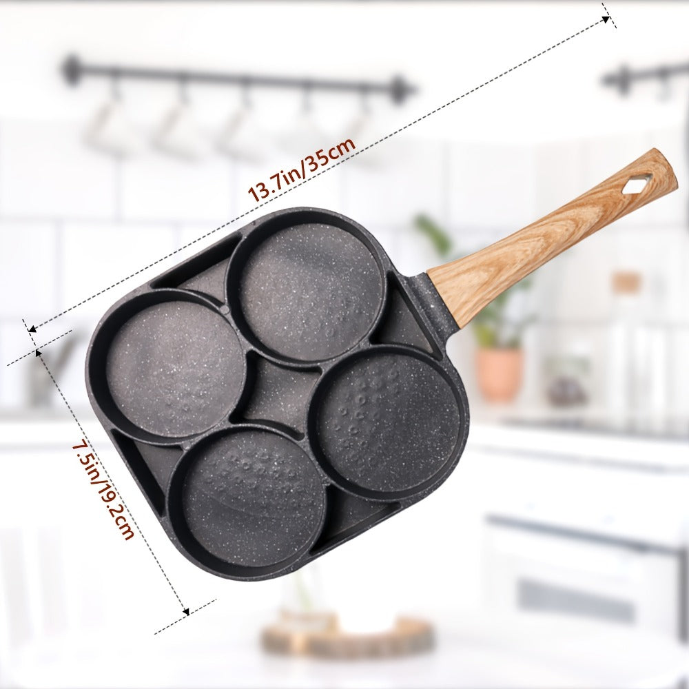 Reversible Non-Stick Pancake Skillet, Foldable Stainless Steel Flip Pan for Fluffy Pancakes, Omelettes & Frittatas