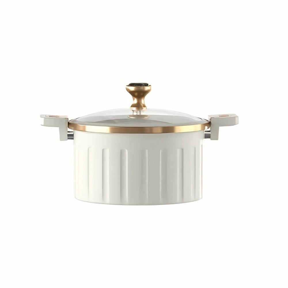 Enamel Cooking Pot Large, Nonstick Double-Handle Stew Pot for Stewing, Boiling & Baking for Entryways, Bedrooms and Living Spaces