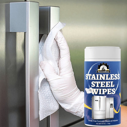 Stainless Steel Cleaning Wipes Kitchen 1 or 2 Barrel – Gentle Formula Safe for Hands, Quick Deep Cleaning of Stainless Steel Appliances