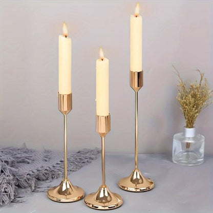 Metal Candlesticks Set of 6, Taper Candle Holders for Wedding Centerpiece, Christmas, Halloween, Thanksgiving