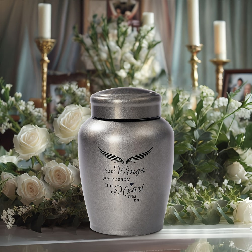 Cremation Urn for Human Ashes Large 8.5 Inch Stainless Steel Burial Urn for Adult Male Female