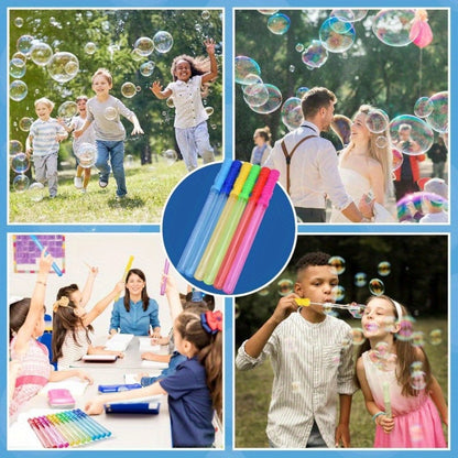 Big Bubble Wands Bulk with Refill Solution, 14.6 Inch Giant Bubble Maker 12 or 36 Pack for Kids
