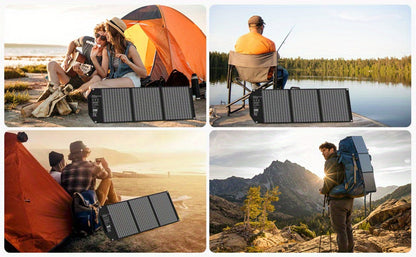 Portable Solar Panel Charger 30W 60W 100W Foldable Camping Solar Charger with 18V MC4 Dual USB-A QC3.0 USB-C PD18W Ports for Camping RV