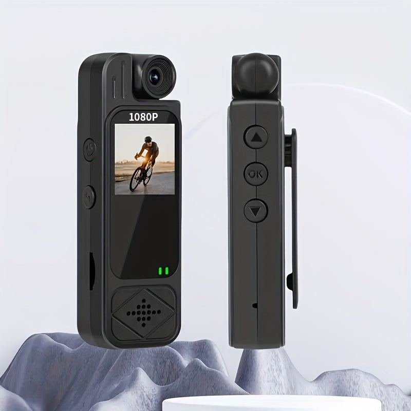 1080P Body Camera 180° Rotating Lens Portable Handheld Camcorder, USB Rechargeable, Compact Video Recorder for Vlogging Travel Meetings