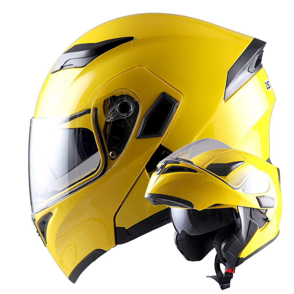 Motorcycle Helmet Modular Flip-Up Full-Face Shell with Dual Visors, S-XL Sizes and Arrow, Storm or Glossy Styles