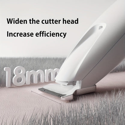 Pet Hair Clipper, Peaurum White Grooming Trimmer with Wide Cutter Head and Standard Accessory Package for Dogs and Cats