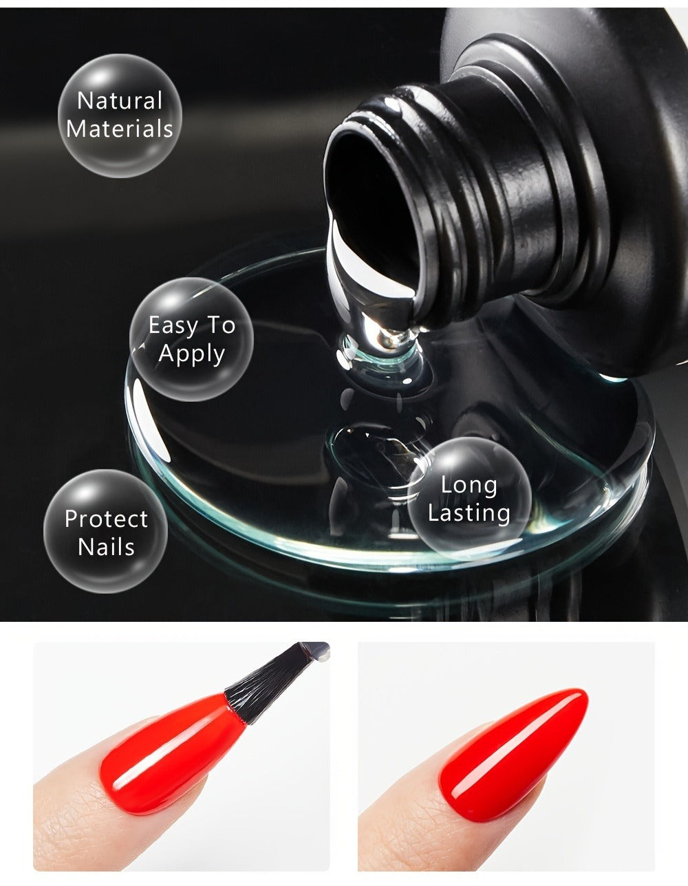 Gel Nail Polish Super-Glossy Top Coat in 15ml Soak-Off Formula with UV/LED Cure for Nail Art