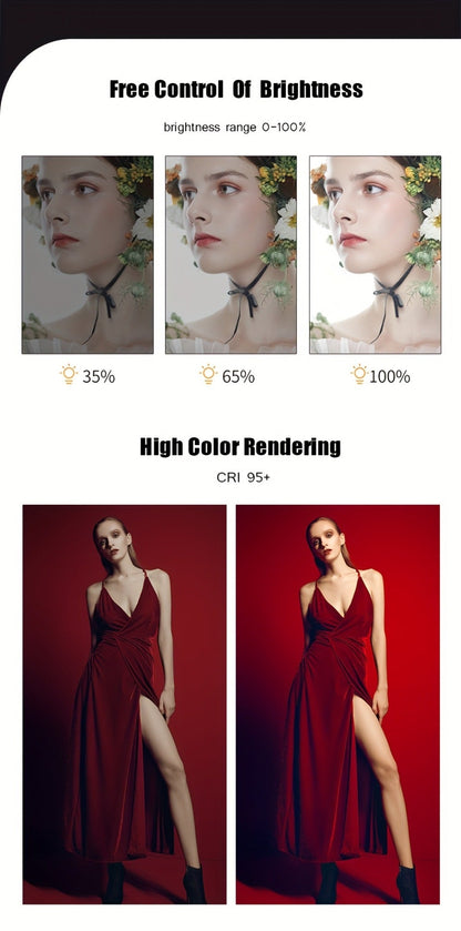 LED Video Light Panel 5600K Dimmable Photography Lighting Kit with Adjustable Tripod Stand for an Everyday Personal Care Routine