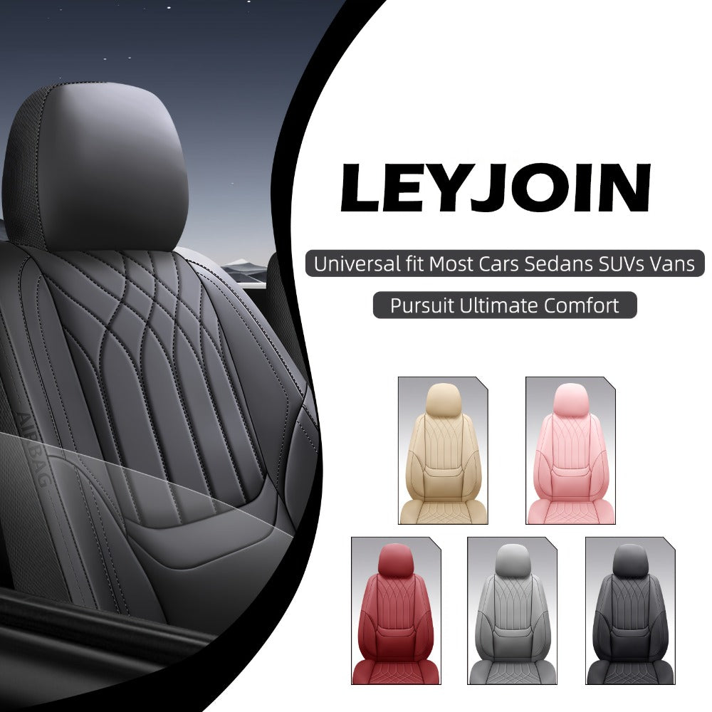 Car Seat Covers PU Leather Full-Coverage Set with Two-Front or Five-Seat Configuration Options