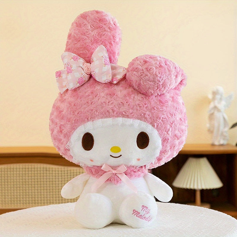 Plush Toy Hello Kitty or My Melody Rose-Pink 14-Inch Character Doll for Kawaii Display and Gifting