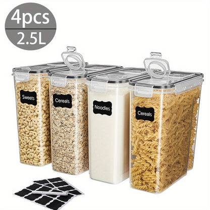 Pantry Jar Food Storage Organizer Eight-Piece Set with 84.54oz or 1.06-Gallon Canisters for Kitchen and Pantry Organization