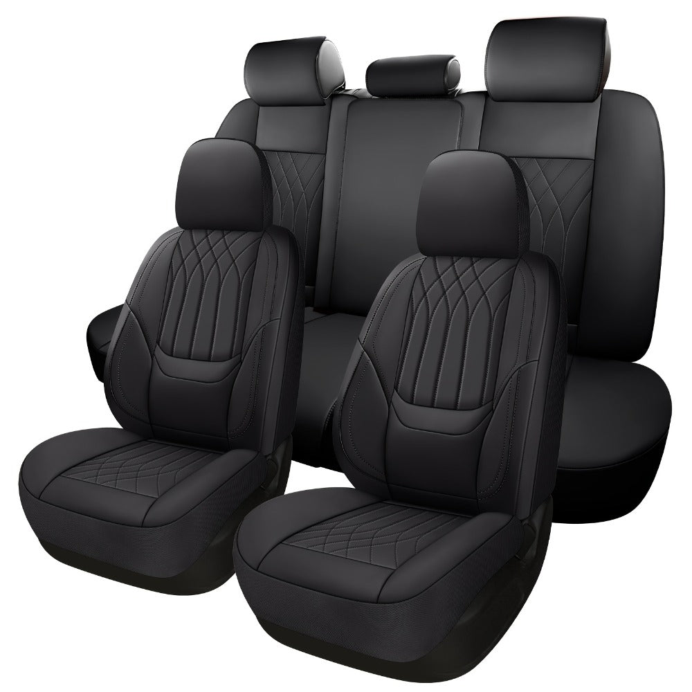 Car Seat Covers PU Leather Full-Coverage Set with Two-Front or Five-Seat Configuration Options