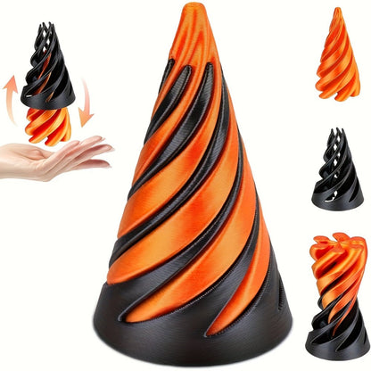 3D Printed Spiral Fidget Cone 10 Pack, Impossible Pyramid Spiral Tree & Carrot Stress Toy, Unique Fish Tank Decoration