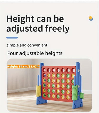 Height Adjustable Giant Connect 4 Game 33-37 Inch, Jumbo 4-in-a-Row Outdoor Yard Game with Quick Release Slider for Teens
