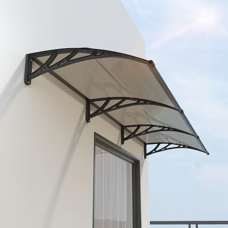 Door Awning Polycarbonate Window Canopy UPF50+ UV Rain Protection for Garden, Patio and Yard Use