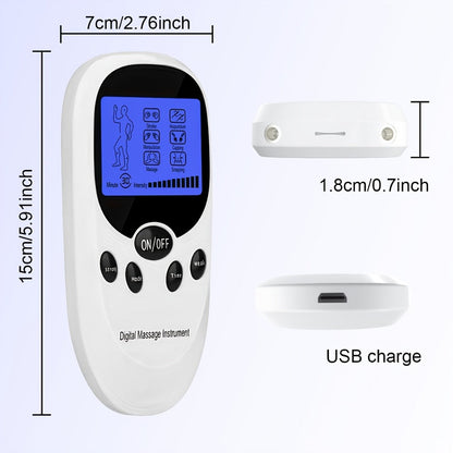TENS EMS Dual Channel Stimulator Massager, 8 Electrodes for Back, Shoulder & Knee Pain, Recovery